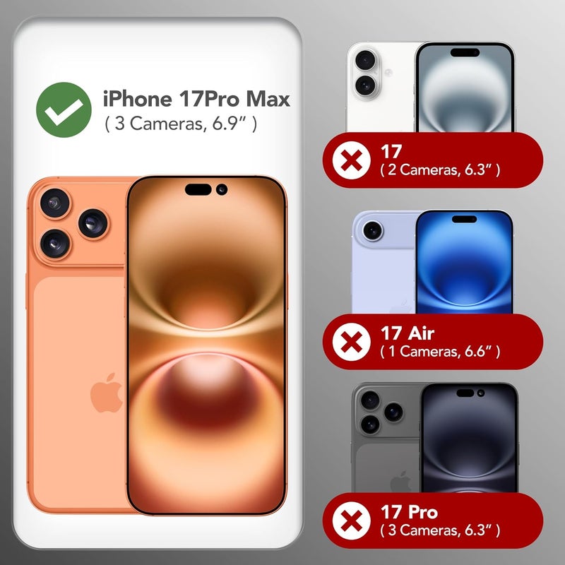 GONEZ Magnetic for iPhone 17 Pro Max Case, Compatible with MagSafe, [Screen Protector + Camera Lens Protector], Liquid Silicone Anti-Scratch Shockproof Protective Phone Case 6.9 inch, Black - Image 2